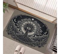 Arbre La Vie Paillasson Interieur Entree 60 X 90 Cm Tapis Antidérapant Lavable en Machine Absorbant Tapis D'Entrée Intérieur Chien pour Entrée, Porte Et Couloir, Gris Symbole du Soleil