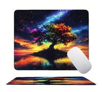 Arbre Lac Tapis de Souris 290 x 240 mm, Tapis de Souris Gaming de Haute Précision, Bords Cousus, Base en Caoutchouc Antidérapante, Glisse Ultra-Douce et Un Suivi Optimal, Travail Domicile s0z-393