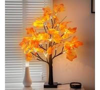 Arbre Lumineux LED, Arbre Lumineux De Bouleau À LED, Lampe De Table en Érable, 60CM Decoration Automne Interieur, Fonctionne avec USB/Piles, Décoration d'automne pour Salon, Maison, Automne Déco