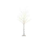 Arbre lumineux LED bouleau - décoration lumineuse - 96 LEDS blanc chaud - norme IP 44 - usage intérieur/extérieur - 1,5H m - métal PP blanc