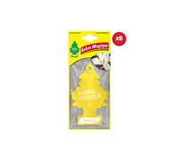Arbre Magique – Désodorisant voiture Mono Vanille, parfum intense, durée 7 semaines, lot de 6 jaunes