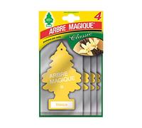 Arbre Magique, Désodorisant pour voiture, parfum vanille, durée jusqu'à 7 semaines, format multipack de 4 pièces