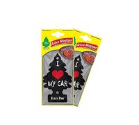 Arbre Magique Duo Pack Pin Noir - Désodorisant pour voiture - 7 semaines de fraîcheur naturelle - Constante durable - Parfum séduisant - Atmosphère enivrante