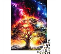 Arbre Magique Galaxie Puzzle 1000 Pièces Papier pour Adultes Vue Nocturne Jeu de Puzzle 1000 Pièces Détente Cadeau 38x26cm/1000pcs