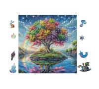 Arbre Magique Island 100 Pièces Puzzle Amateur d'art en Carton Épais Haute Densité Difficile Niveau Expert Décoration Murale Idée Cadeau Anniversaire 28x28cm