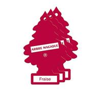 Arbre Magique® Kit de 3 Rafraîchisseurs d'air Parfumeurs Fraise. Super arôme de Longue durée pour la Voiture, la Maison, Le Bureau, etc.