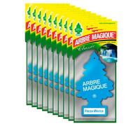 Arbre Magique Mono, désodorisant solide pour voiture, parfum Eau Fraîche, parfum frais et pétillant, dure jusqu'à 7 semaines, fabriqué en Italie, paquet de 10 pièces