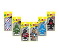 Arbre Magique Mono, Désodorisant Voiture, Parfum Intense et Structuré, Made in Italy, Coffret de 6 Pièces Assorties avec Barber Shop, Supernova, Pin Noir, Eau Fraîche, Sport et Pin