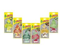 Arbre Magique Mono, Désodorisant Voiture, Parfum Intense et Structuré, Made in Italy, Coffret de 6 Pièces Assorties avec Fraise, Noix de Coco, Cocktail de Fruits, Citron, Pomme Verte et Pastèque