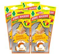 Arbre Magique Mono, parfum de voiture, parfum de noix de coco, parfum exotique et fruité, durée jusqu'à 7 semaines, fabriqué en Italie, lot de 5 pièces