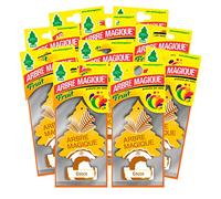 Arbre Magique Mono - Parfum de Voiture Noix de Coco, Exotique et Fruité - Durée Jusqu'à 7 Semaines - Fabriqué en Italie - Lot de 10 Pièces