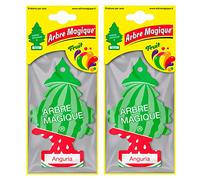 Arbre Magique Mono, parfum de voiture, parfum pastèque, parfum frais et fruité, durée jusqu'à 7 semaines, fabriqué en Italie, lot de 2 pièces