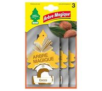 Arbre Magique, Parfum de Voiture, Parfum de Noix de Coco, Parfum Exotique et fruité, durée jusqu'à 7 semaines, fabriqué en Italie, Format Multipack de 3 pièces