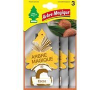Arbre Magique - Parfum de Voiture Noix de Coco, Exotique et Fruité - Durée Jusqu'à 7 Semaines - Fabriqué en Italie - Multipack de 3 Pièces