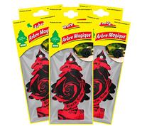 Arbre Magique Parfum de voiture solide à suspendre avec fragrance Black Rose, parfum longue durée pour intérieur à action désodorisant avec arôme enveloppant, 6 paquets simples