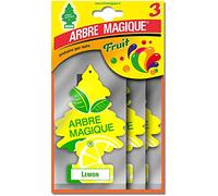 Arbre Magique, Parfum de Voiture, Parfum Citron, Parfum Frais et fruité, durée jusqu'à 7 semaines, fabriqué en Italie, Format Multipack de 3 pièces