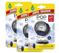 Arbre Magique Pop, Déodorant pour Voiture Blue Velvet, Parfum Prolongé Jusqu'à 7 Semaines - Multipack 3