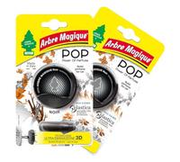 Arbre Magique POP, parfum auto solide, parfum noir, parfum dynamique et sportif, durée jusqu'à 30 jours, design italien, lot de 2 pièces