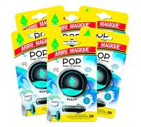 Arbre Magique POP, parfum auto solide, océan, délicat et frais, durée 30 jours, design italien, lot de 6 pièces