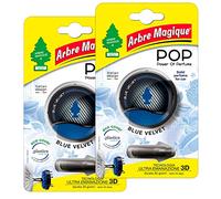 Arbre Magique POP, parfum auto solide, parfum bleu velours, parfum chaud et relaxant, durée jusqu'à 30 jours, design italien, lot de 2 pièces