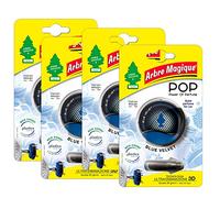 Arbre Magique POP, parfum auto solide, parfum bleu velours, parfum chaud et relaxant, durée jusqu'à 30 jours, design italien, lot de 4 pièces