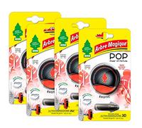 Arbre Magique POP, parfum auto solide, parfum exotique, parfum frais et fruité, durée jusqu'à 30 jours, design italien, lot de 4 pièces