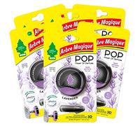 Arbre Magique POP Parfum de voiture solide Lavender avec parfum longue durée 30 jours pour intérieur à action désodorisant Power Of Parfum Distributeur pour buse d'air - 6 paquets simples