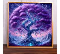 Arbre Magique Violet Puzzle 120 Pièces pour Adultes, 45x45cm Puzzles Classiques 120 pièces, DIY Activité Familiale Jigsaw Puzzle Jeux, Unique Décoration Murale de la Maison Cadeau
