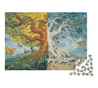 Arbre millénaire géant Puzzles en Bois pour Adultes 1000 Pièces Family Games Décoration Intérieure Cadeaux d'anniversaire pour Jeux Éducatifs Relaxation Et Sagesse 38x26cm/1000pcs