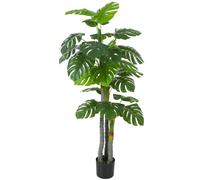 HOMCOM Arbre Artificiel Plante Artificielle Monstera H.1,5 m Tronc Branches Lichen Feuilles de Tortue Grand réalisme Pot Inclus