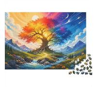 Arbre Montagne Rivière Puzzle, 1000 Pièces Jeu Difficile pour Adultes | 70x50cm Carton, Passe-temps Intellectuel, Cadeau Réunion, Interaction Familiale, Finition Surface Lisse