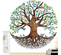 Arbre mural | 1 PCS MÉAUX EN MÉTAL ART | Sculpture de feuilles multicolores 30 x 30 cm | Convient pour cuisine, porche, bureau, salon, jardin intérieur, patio, maison, extérieur, hangi d'arrêt