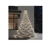Vidaxl Arbre Mural Avec Crochet Métallique 260 Led Blanc Chaud 3 M