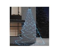 vidaXL Arbre Mural avec Crochet Métallique Guirlande Murale LED Lumière de Décoration de Noël 720 LED Blanc Froid 5 m Intérieur/Extérieur Blanc G