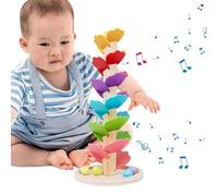 Arbre Musical Arc-en-- Jeu Éducatif en Bois de Tri des Couleurs,Jouet Créatif Interactif pour Développer la Coordination Mains-Yeux à la Maison, en Voyage ou à l'École - Filles Garçons 3-6