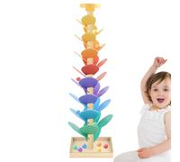 Arbre musical en bois - Chemin pétanque bébé arbre feuilles, jeu éducatif STEM en bois avec tri couleurs et feuilles rotatives pour 3-7 ans multi-espace intérieur extérieur