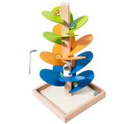 Arbre musical en bois - Développe la motricité, motif feuilles arc-en- vibrantes, profil haut 31 cm + 8 boules de 16 mm, jouet éducatif en bois massif doux - pour activités bébé et crèche