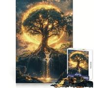 Arbre Mystique à Aura dorée Puzzle Adulte 1000 pièces Jeu d'exercice Mental Soulagement des tensions Design à Assembler Joli Cadeau (38x26cm)