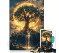 Arbre Mystique à Aura dorée Puzzle Difficile de 1000 pièces pour Adultes Think Toy Paisible et Amusant Découpe Nette Pièce d'art de qualité (38x52cm)