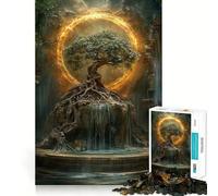 Arbre Mystique avec Anneau de feu Puzzle de 1000 pièces pour Adultes Jeu de logique et de Stimulation Cognitive Soulagement de l'anxiété Découpe précise Cadeau élégant (50x75cm)