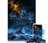 Arbre Mystique avec éclair Puzzle Difficile de 1000 pièces pour Adultes Jeu de logique Solide Moments de Partage Bords Nets (50x75cm)