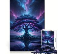 Arbre Mystique sous Un Ciel d'aurores boréales Puzzle de 1000 pièces pour Adultes Jeu de réflexion pour Partager Un Moment Convivial Découpe soignée Surprise d'anniversaire (38x26cm)
