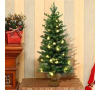 Arbre Noël, Sapin de Noël artificiel avec 50 Lumières LED Minuterie 363 branches Base en Ciment