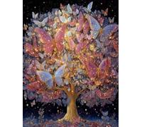 Arbre Papillon 5D DIY Diamond Painting Kit Complet pour Adultes et Enfants, 20x30cm, Broderie Diamant Plein Rond, Strass Point de Croix pour, Art Artisanat Décoration Murale Maison Cadeau E-780