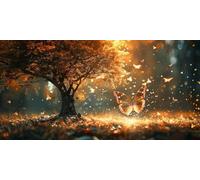 Arbre papillon Diamond Painting Adulte Grande Format Taille, Broderie Diamond-Painting Grande Taille Canevas Diamant Kit Complet Point De Croix, Salon Chambre Mural Décoration 60x120cm lgl5-762