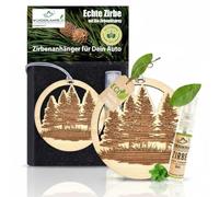 Arbre parfumé en pin pour voiture, forêt, désodorisant pour voiture, avec spray de 5 ml de pin biologique, différents designs, pour voiture ou armoire Parfum naturel de bois de pin