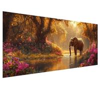 Arbre Peinture Diamant Adulte, 5D DIY Éléphant Diamond Painting Adulte, Diamond Painting Strass Point de Croix Cristal Art Kit Broderie Diamant, Diamond-painting Grand pour Maison Salon 80x30cm J-39
