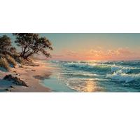 Arbre Peinture Numero Adulte, Vagues De L'OcéAn Peinture Numero Enfant, DIY Loisirs Créatifs Adultes, Paint by Numbers Kits avec Pinceaux et Pigment Acryliques, Cadeau Fille, 160x70cm C-3110