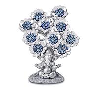 Arbre Porte-Bonheur en Forme de Fleurs Contre Le Mauvais œil avec Statue de Dieu éléphant Hindou Ganesh argenté pour la Maison, Le Bureau, la Protection Feng Shui, Cadeau de bénédiction