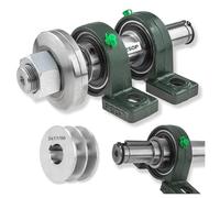 Arbre pour scie circulaire - Filetage à droite - Arbre de scie circulaire - Double poulie - Plusieurs longueurs (longueur 250 mm)